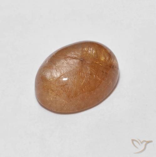 Cuarzo rutilo Marrón muy claro natural de 2.06 ct, Ovalada, Transparente