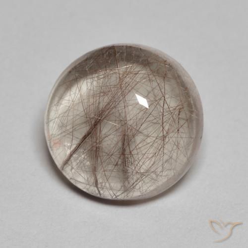 5.22ct Natural Claro con marrón Cuarzo rutilo, Redondo, Transparente