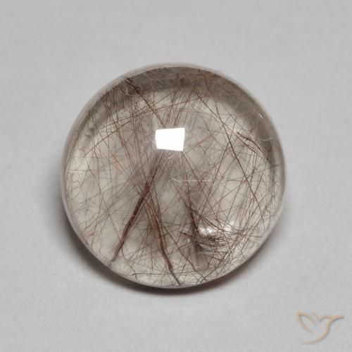 Cuarzo rutilo Claro con marrón natural de 5.22 ct, Redondo, Transparente