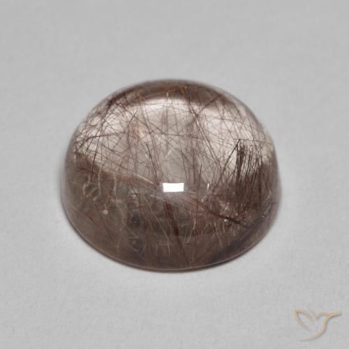 Cuarzo rutilo Claro con marrón natural de 5.22 ct, Redondo, Transparente