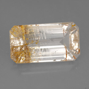 Topacio rutilado amarillo natural de 11,47 ct, transparente, transparente / translúcido