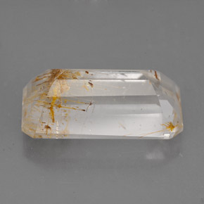 Topacio rutilado amarillo natural de 11,47 ct, transparente, transparente / translúcido