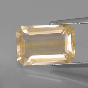 Topacio rutilo Dorado natural de 6.19 ct, Transparente, Transparente / Translúcido