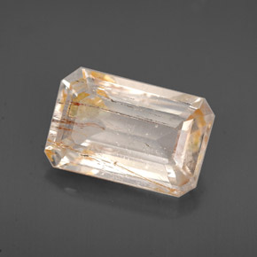 Topacio rutilado amarillo natural de 3,86 ct, transparente, transparente / translúcido