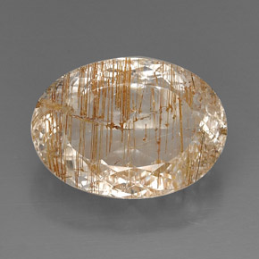 Topacio rutilado amarillo natural de 28,90 ct, transparente, transparente / translúcido