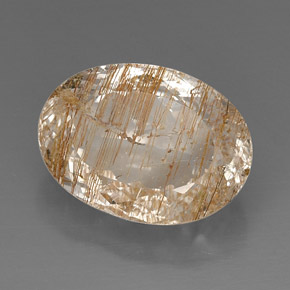 Topacio rutilado amarillo natural de 28,90 ct, transparente, transparente / translúcido