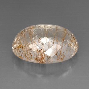 Topacio rutilado amarillo natural de 28,90 ct, transparente, transparente / translúcido