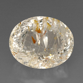 Topacio rutilado amarillo natural de 24,30 ct, transparente, transparente / translúcido