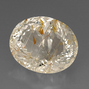 Topacio rutilado amarillo natural de 24,30 ct, transparente, transparente / translúcido