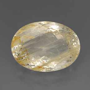 Topacio rutilado amarillo natural de 27,57 ct, transparente, transparente / translúcido