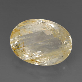 Topacio rutilado amarillo natural de 27,57 ct, transparente, transparente / translúcido