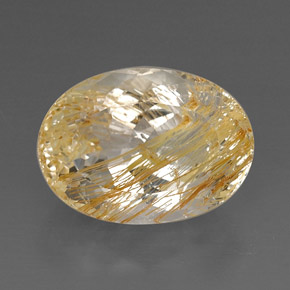 Topacio rutilado amarillo natural de 22,60 ct, transparente, transparente / translúcido