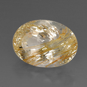 Topacio rutilado amarillo natural de 22,60 ct, transparente, transparente / translúcido