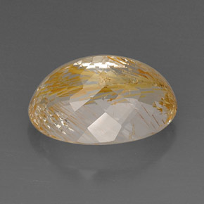 Topacio rutilado amarillo natural de 22,60 ct, transparente, transparente / translúcido