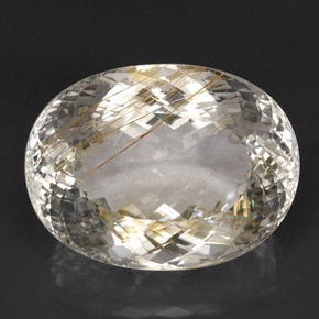 Topacio rutilado amarillo natural de 63,56 ct, transparente, transparente / translúcido