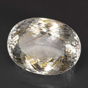 Topacio rutilado amarillo natural de 63,56 ct, transparente, transparente / translúcido