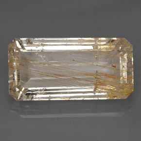 Topacio rutilado amarillo natural de 33,45 ct, transparente, transparente / translúcido