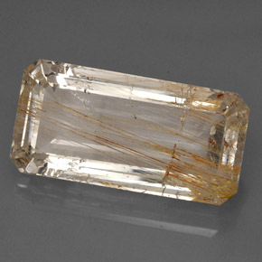 Topacio rutilado amarillo natural de 33,45 ct, transparente, transparente / translúcido