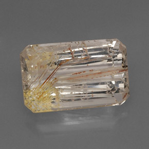 Topacio rutilado amarillo natural de 22,46 ct, transparente, transparente / translúcido