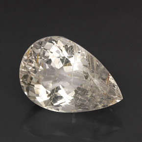Topacio rutilado amarillo natural de 28,45 ct, transparente, transparente / translúcido
