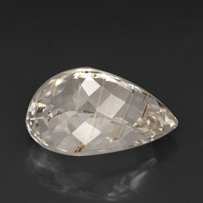 Topacio rutilado amarillo natural de 28,45 ct, transparente, transparente / translúcido