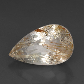 Topacio rutilado amarillo natural de 20,64 ct, transparente, transparente / translúcido