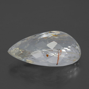 Topacio rutilado amarillo natural de 20,84 ct, en forma de pera, transparente