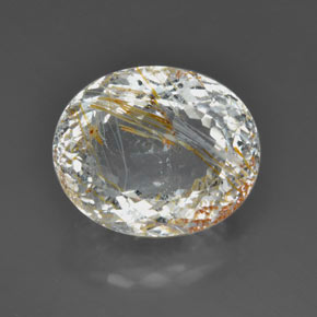 Topacio rutilado amarillo natural de 36,85 ct, transparente, transparente / translúcido
