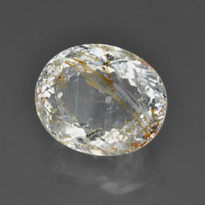 Topacio rutilado amarillo natural de 36,85 ct, transparente, transparente / translúcido