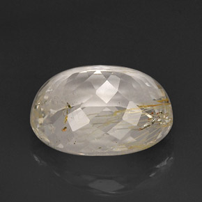 Topacio rutilado amarillo natural de 18,44 ct, transparente, transparente / translúcido