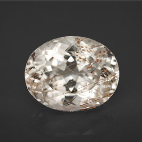 Topacio rutilado amarillo natural de 9,61 ct, corte óvalo, transparente