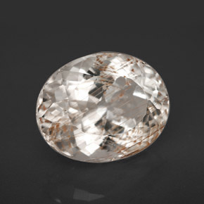 Topacio rutilado amarillo natural de 9,61 ct, corte óvalo, transparente