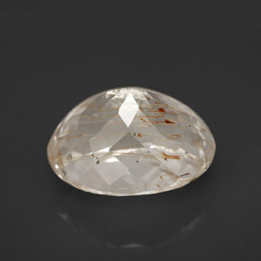 Topacio rutilado amarillo natural de 9,61 ct, corte óvalo, transparente