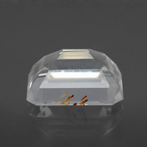 Topacio rutilado oro natural de 6,25 ct, corte esmeralda, transparente