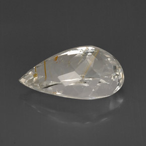 Topacio rutilado amarillo natural de 15,47 ct, en forma de pera, transparente