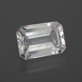 Topacio rutilado amarillo natural de 11,14 ct, corte esmeralda, transparente