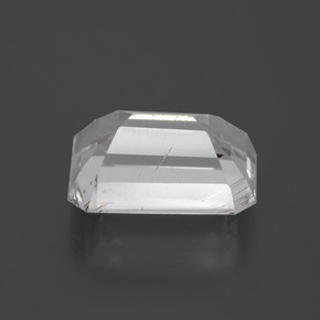 Topacio rutilado amarillo natural de 11,14 ct, corte esmeralda, transparente