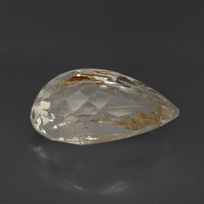 Topacio rutilado amarillo natural de 16,08 ct, en forma de pera, transparente