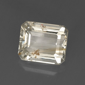 Topacio rutilado amarillo natural de 8,79 ct, corte esmeralda, transparente