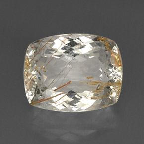 Topacio rutilo Dorado natural de 13.54 ct, Corte Cojín, Transparente