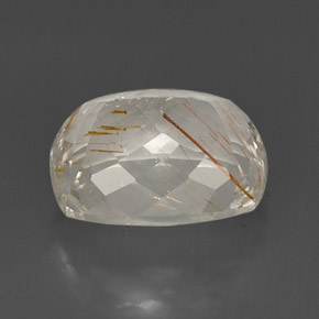 Topacio rutilo Dorado natural de 13.54 ct, Corte Cojín, Transparente