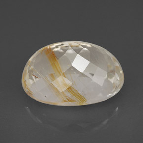 Topacio rutilado amarillo natural de 7,49 ct, corte óvalo, transparente