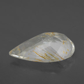 Topacio rutilo Dorado natural de 4.59 ct, En forma de pera, Transparente