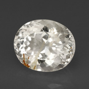 Topacio rutilado amarillo natural de 5,62 ct, corte óvalo, transparente