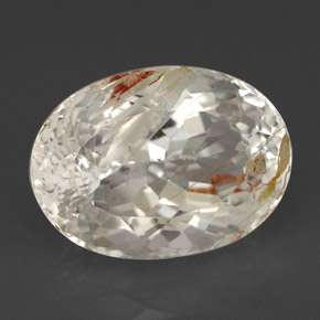 Topacio rutilado amarillo natural de 6,80 ct, corte óvalo, transparente
