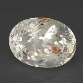 Topacio rutilado amarillo natural de 6,80 ct, corte óvalo, transparente