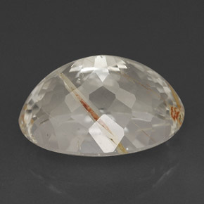 Topacio rutilado amarillo natural de 6,80 ct, corte óvalo, transparente