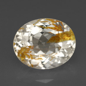 Topacio rutilado amarillo natural de 5,72 ct, corte óvalo, transparente