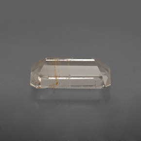 Topacio rutilado amarillo natural de 3,66 ct, corte esmeralda, transparente