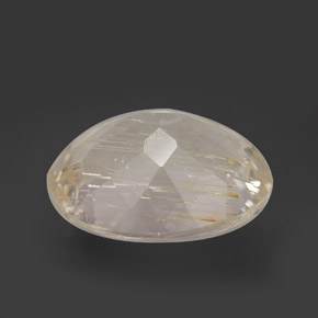 Topacio rutilado amarillo natural de 17,25 ct, corte óvalo, transparente